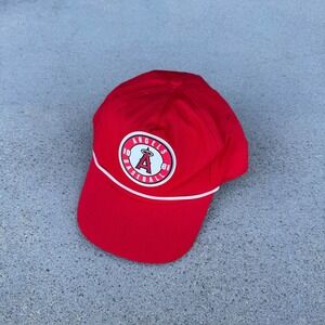 LA Angels Hat Baseball Cap Mens Red White Rope Snapback Nitto SGA Curved Bill